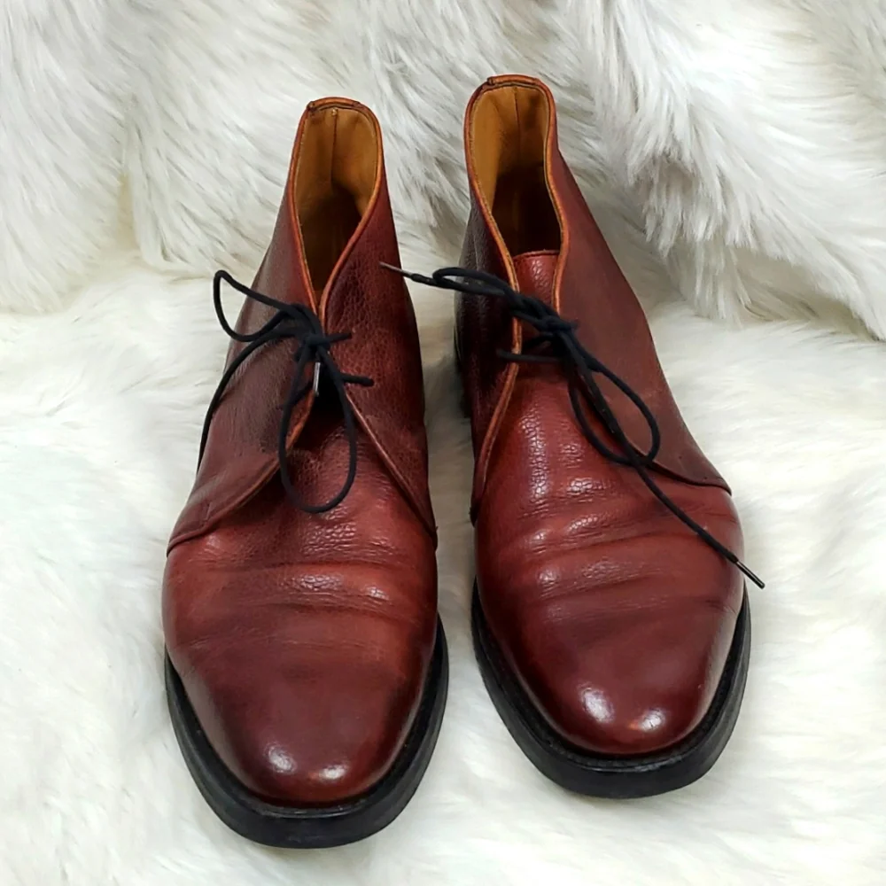 Peal & Co Brooks brothers leather lace brown shoes men size 9